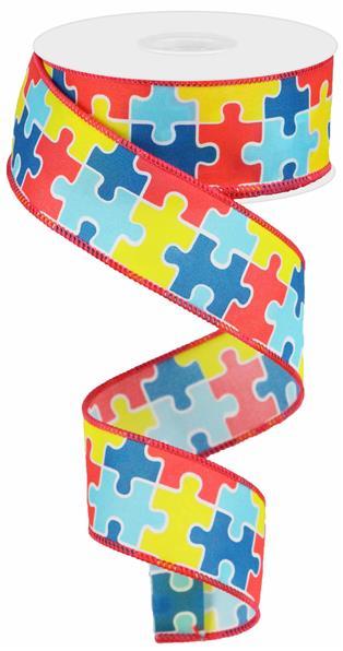 1.5" AUTISM AWARENESS RIBBON -10YDS