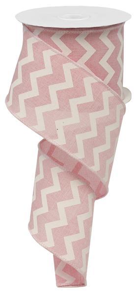 2.5" PINK CHEVRON RIBBON - (10YDS)