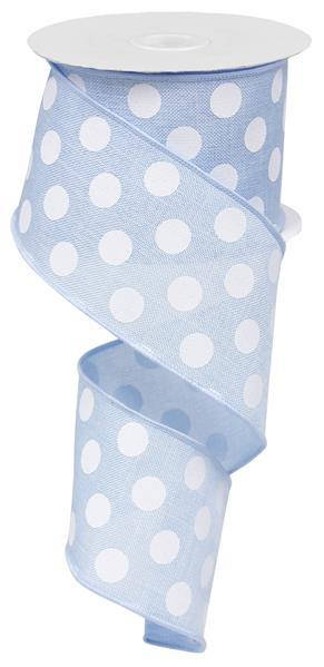 2.5" LIGHT BLUE MEDIUM POLKA DOT RIBBON (10YDS)