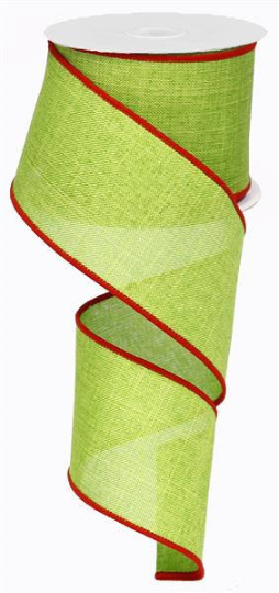 2.5" LIME WITH RED EDGE - (10YDS)