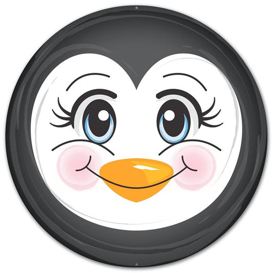 12" DIA METAL PENGUIN FACE