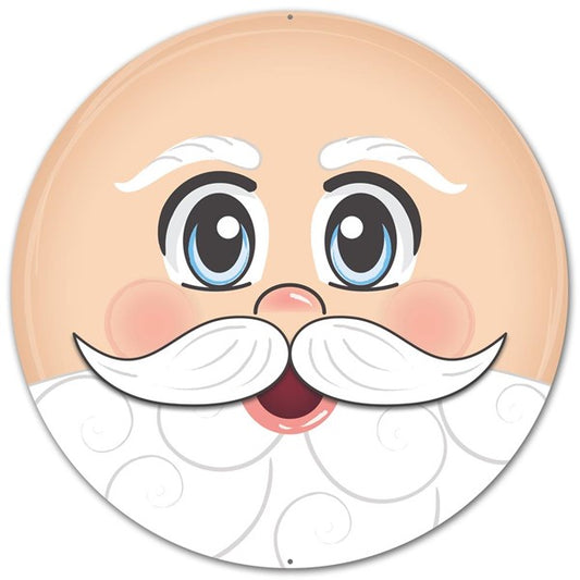 12" DIA METAL SANTA FACE