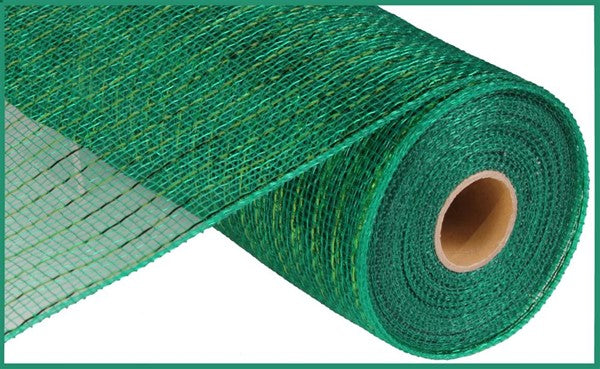 10"METALLIC EMERALD GREEN DECO MESH - (10YDS)
