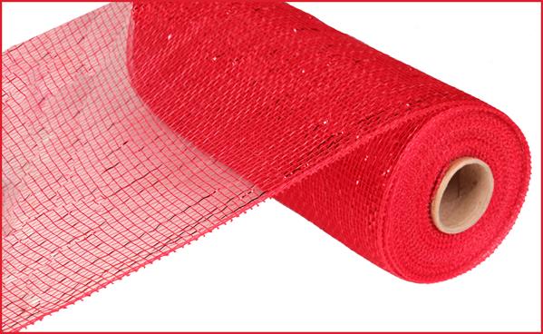 10" RED METALLIC MESH  - (10YDS)