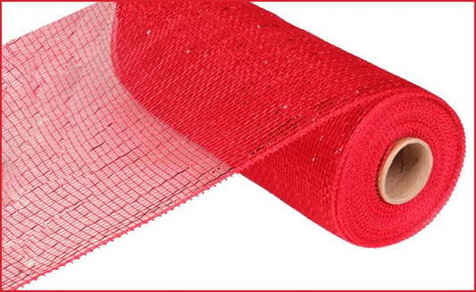 10" RED METALLIC MESH  - (10YDS)