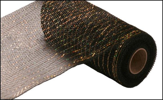 10" BLACK W/ GOLD FOIL MESH -(10YDS)