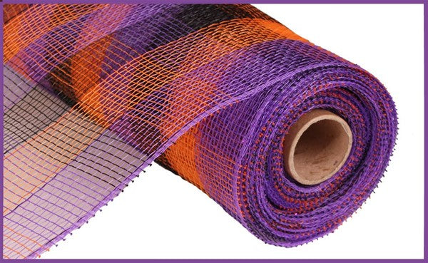 10" SMALL PLAID MESH PURPLE/ORANGE/BLACK - (10YDS)