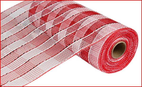 10" RED WHITE CHECK MESH- (10YDS)
