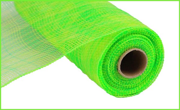 10" MULTI STRIPE LIME/GREEN MESH - (10YDS)