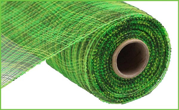 10" MULTI STRIPE MOSS/LIME/APPLE MESH - (10YDS)