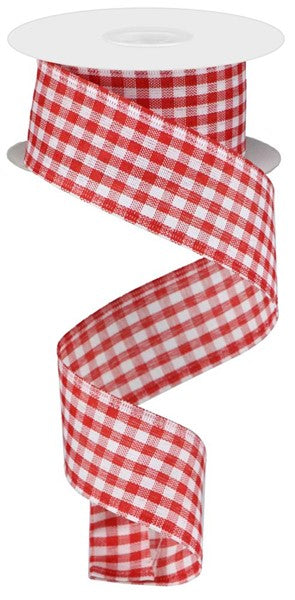 1.5" X 10YDS -RED GINGHAM RIBBON