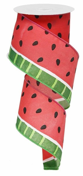 2.5" WATERMELON PRINT (PINK/GREEN/WHITE)  - (10YDS)