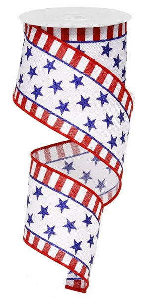2.5" STARS AND STRIPES RIBBON - (10YDS)