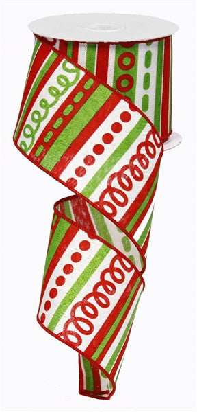 2.5" CHRISTMAS LOOPY STRIPES (10YDS)