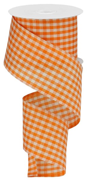 2.5" X 10YDS - ORANGE GINGHAM RIBBON