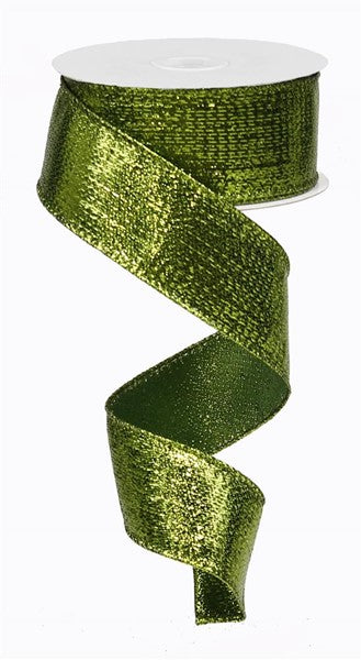 1.5" LIME GREEN METALLIC RIBBON - (10YDS)