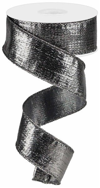 1.5" METALLIC PEWTER RIBBON (10YDS)