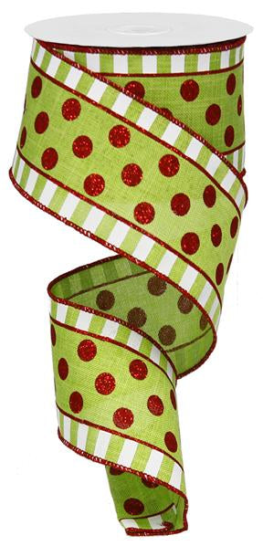 2.5" CHRISTMAS DOTS AND STRIPES (10YDS)
