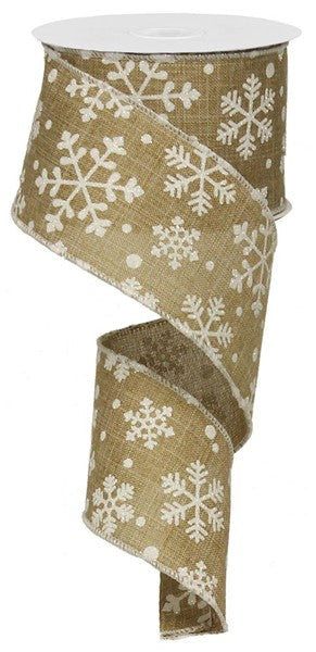 2.5" X 10YDS - NATURAL FALLING SNOW RIBBON