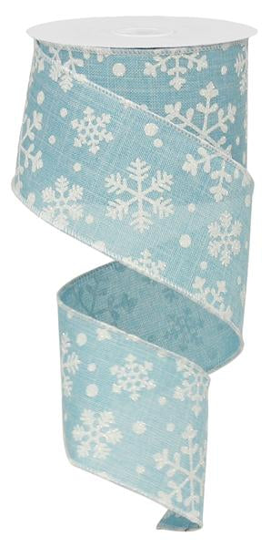 2.5" X 10YDS - LIGHT BLUE SNOW RIBBON