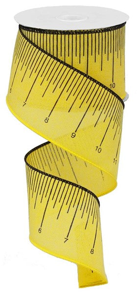2.5" RULER ON ROYAL (SUN YELLOW/BLACK)- (10YDS)