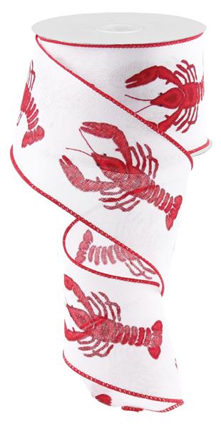 2.5" CRAWFISH PRINT ON ROYAL - (10yds)