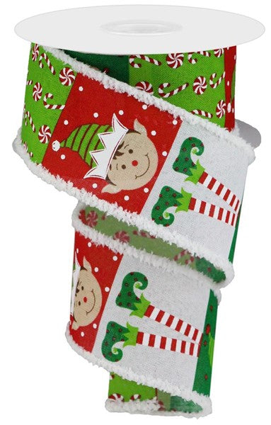 2.5" ELF FACE PATTERN W DRIFT RIBBON - (10YDS)