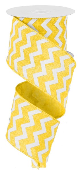2.5" YELLOW CHEVRON RIBBON - (10YDS)