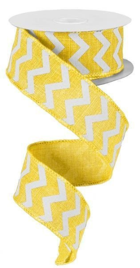 1.5" YELLOW CHEVRON RIBBON - (10YDS)