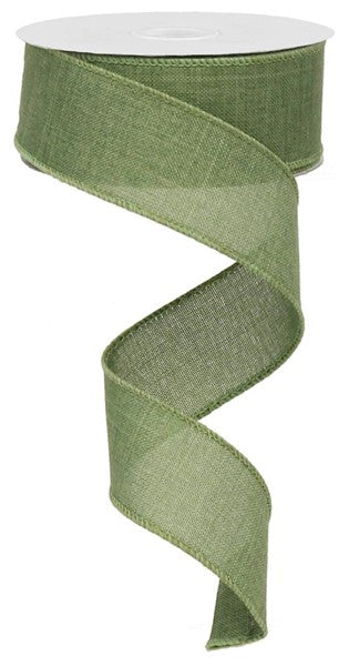 1.5" CLOVER GREEN ROYAL BURLAP RIBBON - (10YDS)