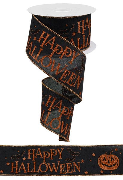 2.5" X 10YDS -HAPPY HALLOWEEN ON ROYAL