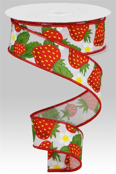 1.5" X 10YDS - STRAWBERRIES ON ROYAL