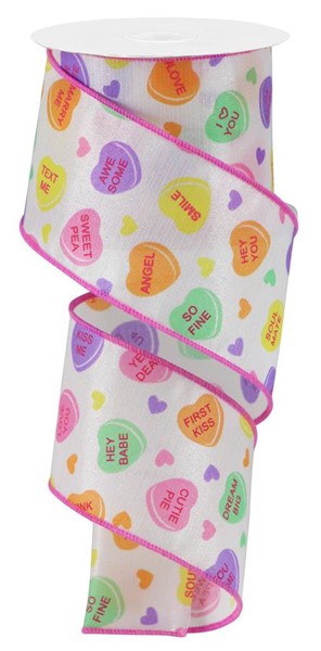 2.5" x 10YDS - CANDY CONVERSATION HEARTS