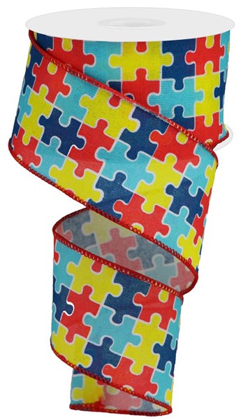 2.5" AUTISM AWARENESS RIBBON -10YDS