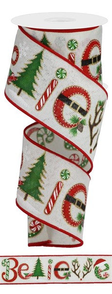 2.5" "BELIEVE" RIBBON - (10YDS)