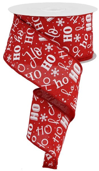 2.5" X 10YDS - HO-HO-HO RIBBON