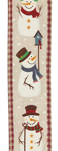 2.75"X10yd Rustic Snowman/Gingham edge