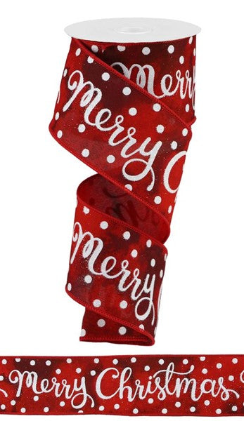 2.5" "MERRY CHRISTMAS" RIBBON - (10YDS)