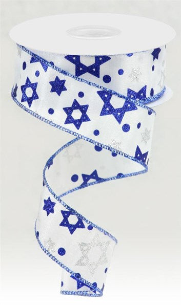 1.5" X 10YDS - STAR OF DAVID RIBBON