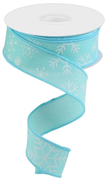 1.5" X 10YDS -  BLUE FALLING SNOW RIBBON