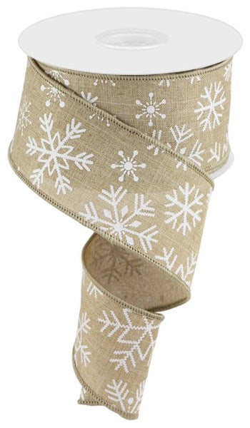 2.5" X 10YDS - NATURAL FALLING SNOW RIBBON