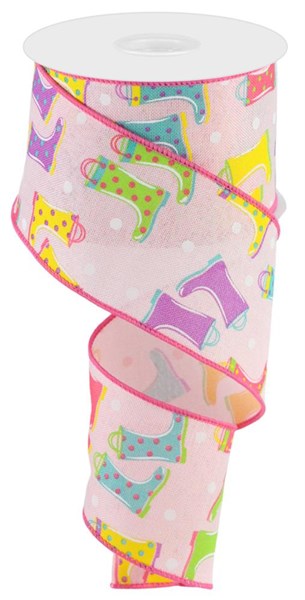 2.5" X 10YDS - RAINBOOTS (PINK/TEAL/YLW/LAV/GRN)