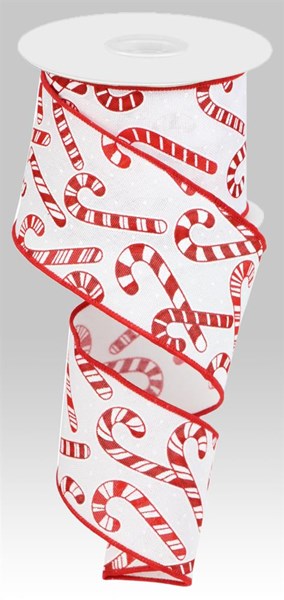 2.5" CANDY CANE RIBBON -  (10YDS)