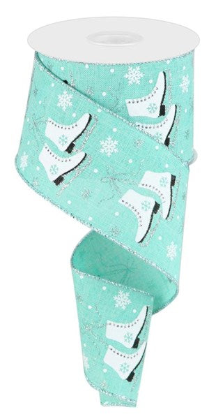 2.5"X10yd Ice Skates Ribbon