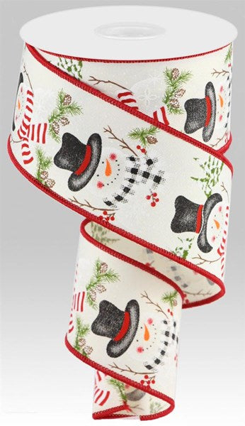 2.5" X 10YDS - SNOWMEN AND PINE TREES RIBBON