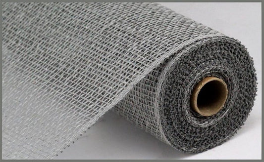 10" GREY POLY BURLAP MESH - (10YDS)