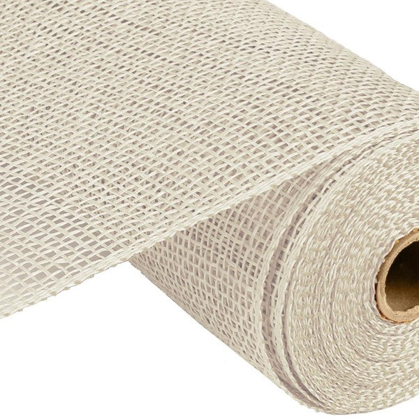 10" X 10YDS - CREAM POLY BURLAP MESH