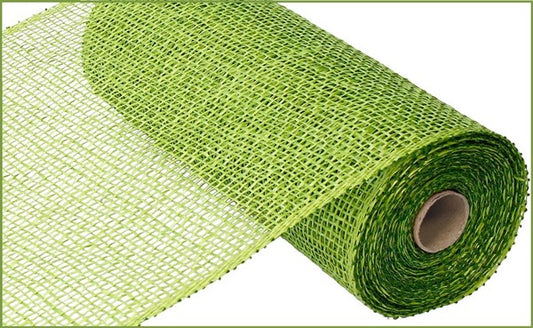 10" LIME GREEN POLY BURLAP MESH - (10YDS)