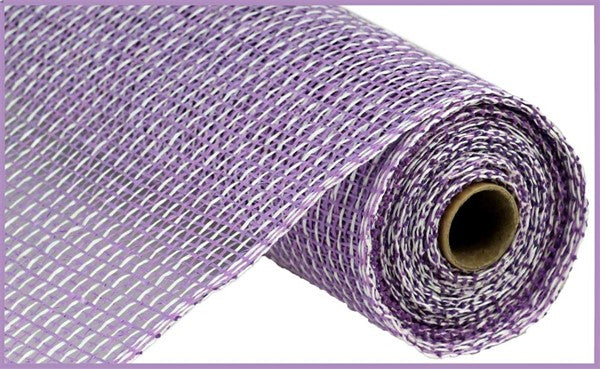 10" LAVENDER AND WHITE TWO TONE POLY BURLAP MESH - (10YDS)