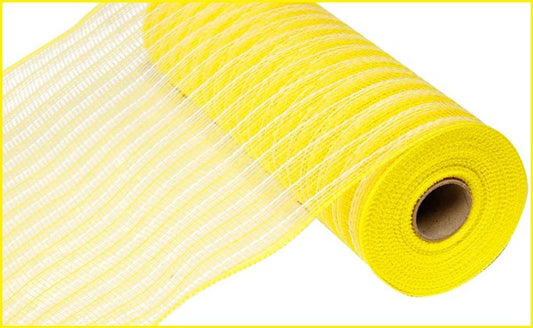 10.5" X 10YDS - YELLOW/CREAM POLY/FAUX JUTE MESH